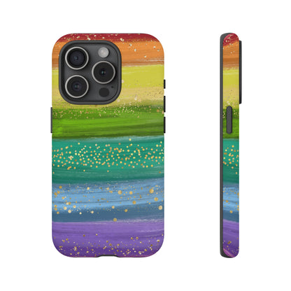 Rainbow Glitter Brush Strokes - Tough Case