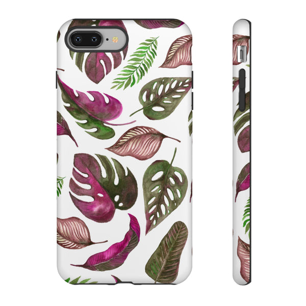 Pink & White Tropical Leaves - Tough Case