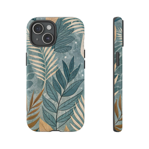 Blue Boho Leaves Tough Case