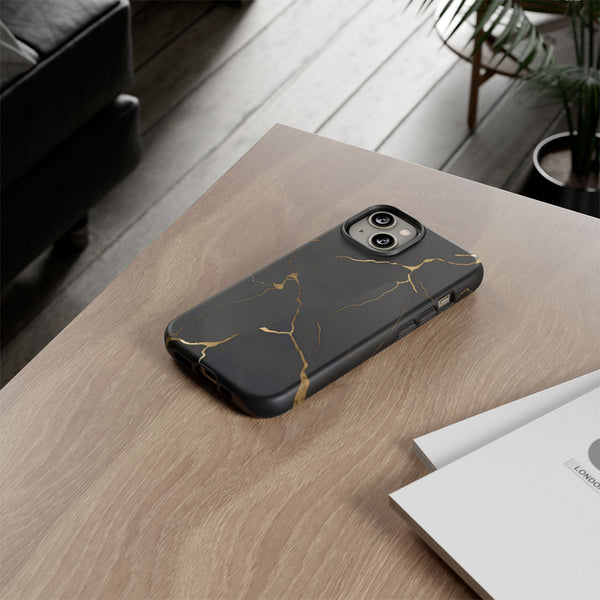 Black Marble  - Tough Phone Case