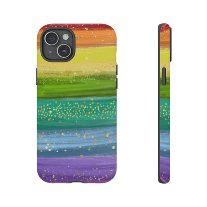 Rainbow Glitter Brush Strokes - Tough Case