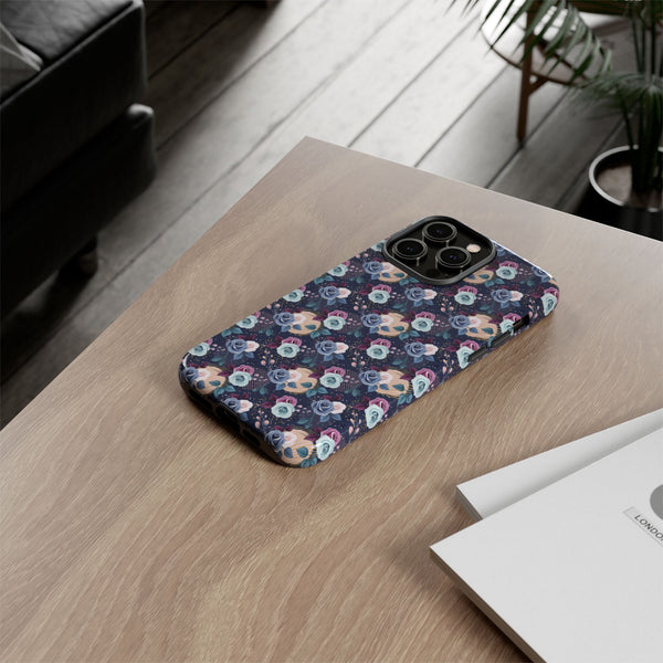 Navy & Pink Florals  - Tough Phone Case