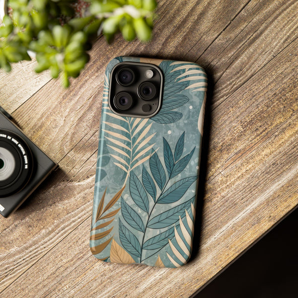 Blue Boho Leaves Tough Case