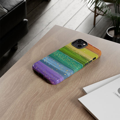 Rainbow Glitter Brush Strokes - Tough Case