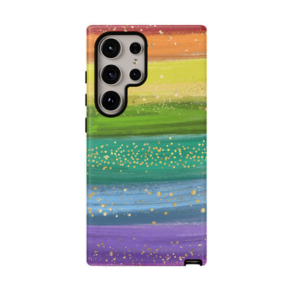 Rainbow Glitter Brush Strokes - Tough Case