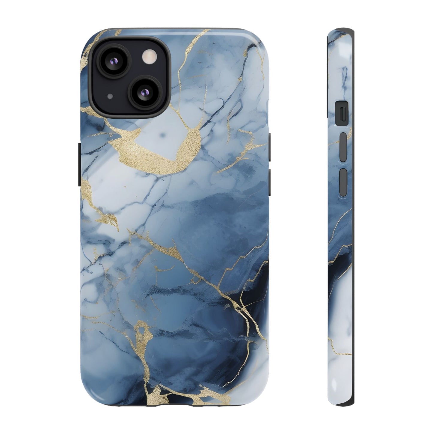 Navy Blue Marble Tough Phone Case