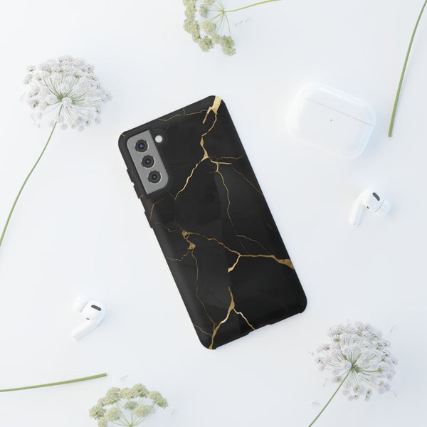 Black Marble  - Tough Phone Case