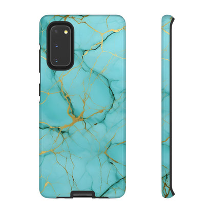 Teal Marble Tough Phone Case