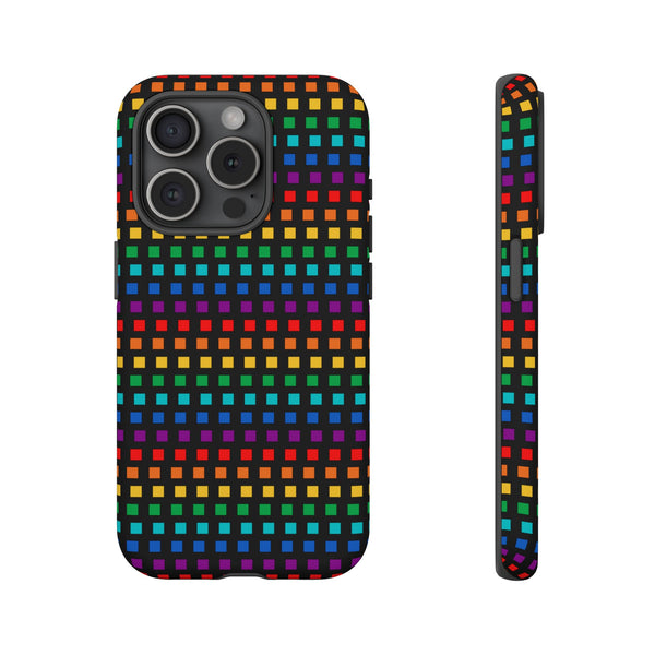 Rainbow Dots on Black - Tough Case