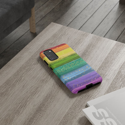 Rainbow Glitter Brush Strokes - Tough Case