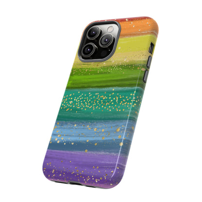 Rainbow Glitter Brush Strokes - Tough Case