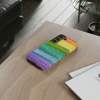 Rainbow Glitter Brush Strokes - Tough Case