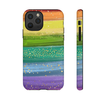 Rainbow Glitter Brush Strokes - Tough Case