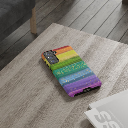 Rainbow Glitter Brush Strokes - Tough Case