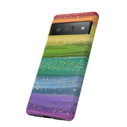 Rainbow Glitter Brush Strokes - Tough Case