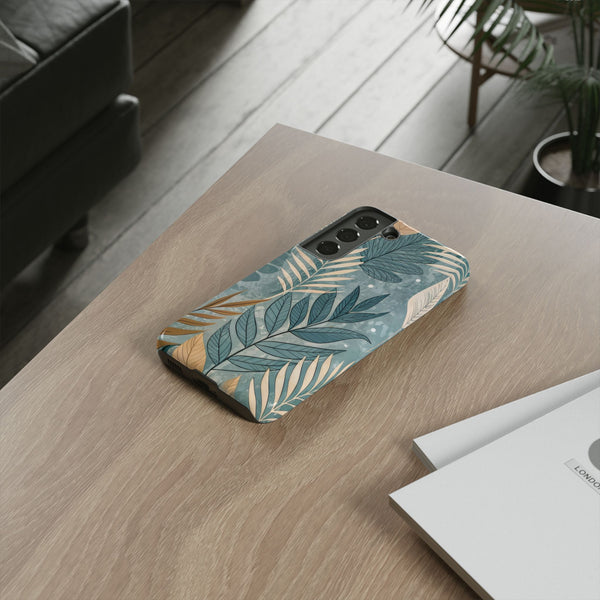 Blue Boho Leaves Tough Case