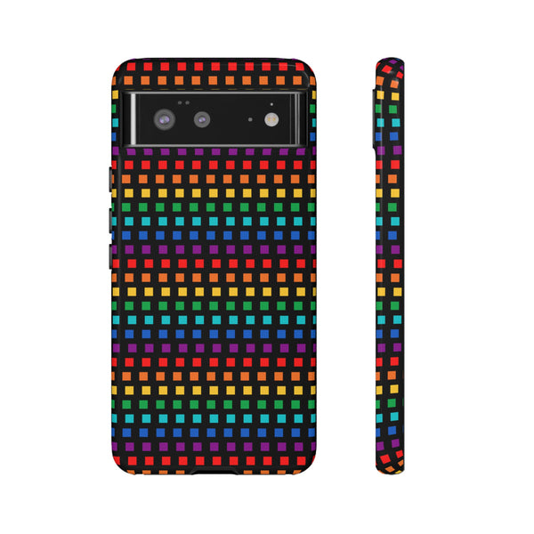 Rainbow Dots on Black - Tough Case