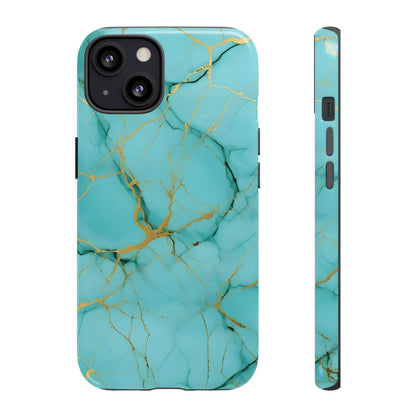 Teal Marble Tough Phone Case