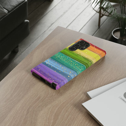 Rainbow Glitter Brush Strokes - Tough Case