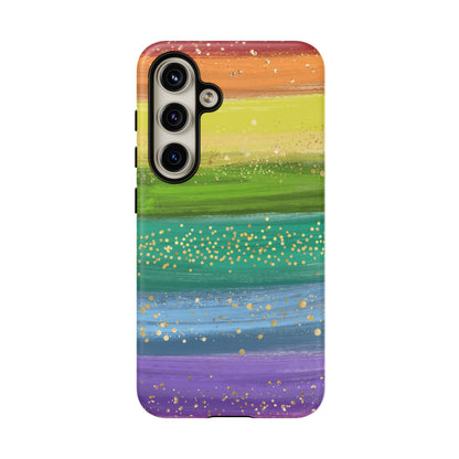 Rainbow Glitter Brush Strokes - Tough Case