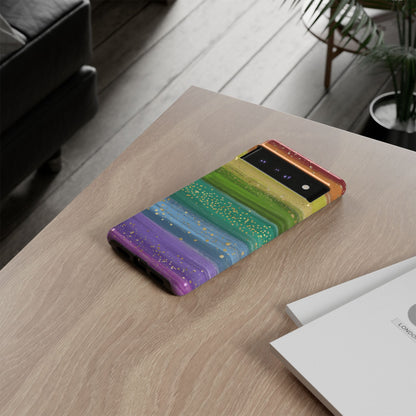 Rainbow Glitter Brush Strokes - Tough Case