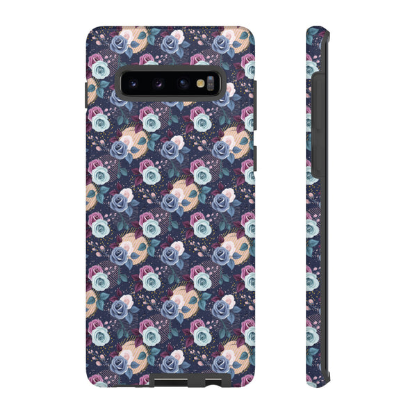 Navy & Pink Florals  - Tough Phone Case