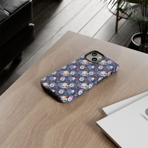 Navy & Pink Florals  - Tough Phone Case