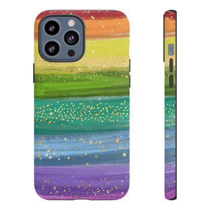 Rainbow Glitter Brush Strokes - Tough Case
