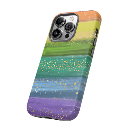 Rainbow Glitter Brush Strokes - Tough Case