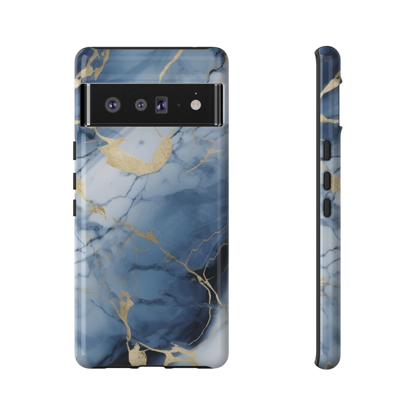 Navy Blue Marble Tough Phone Case
