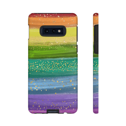 Rainbow Glitter Brush Strokes - Tough Case