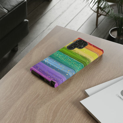 Rainbow Glitter Brush Strokes - Tough Case