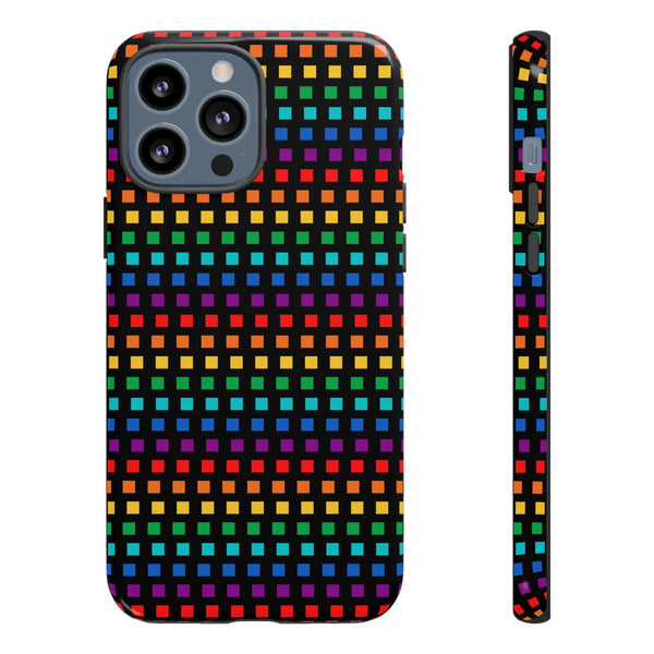 Rainbow Dots on Black - Tough Case