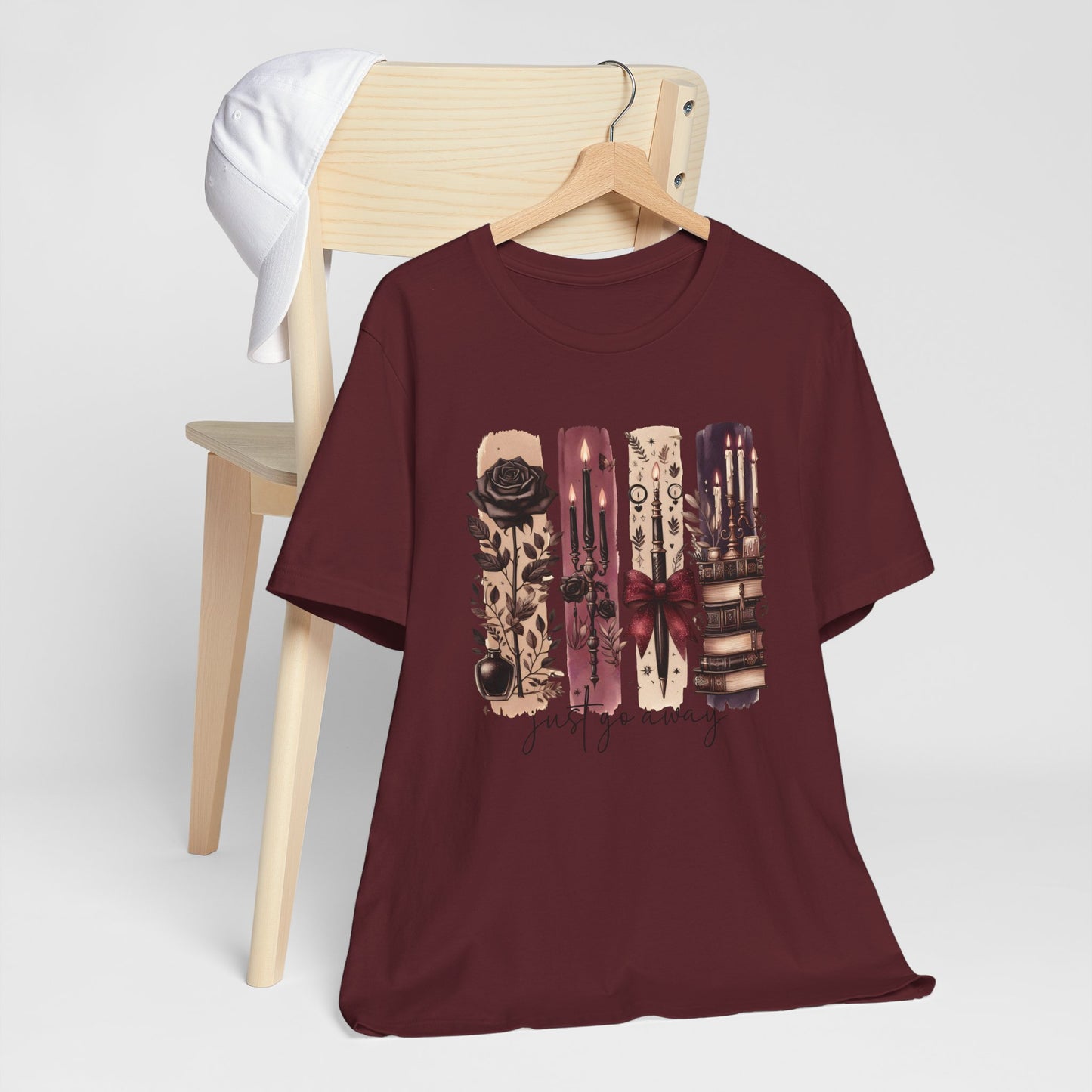 Just Go Away T-Shirt - Dark Fantasy Book Lover Tee | Bookish Introvert Aesthetic Shirt