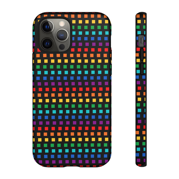 Rainbow Dots on Black - Tough Case