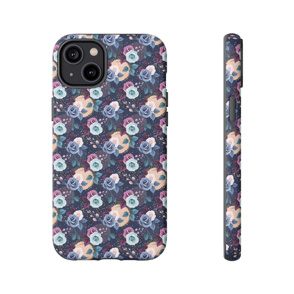 Navy & Pink Florals  - Tough Phone Case