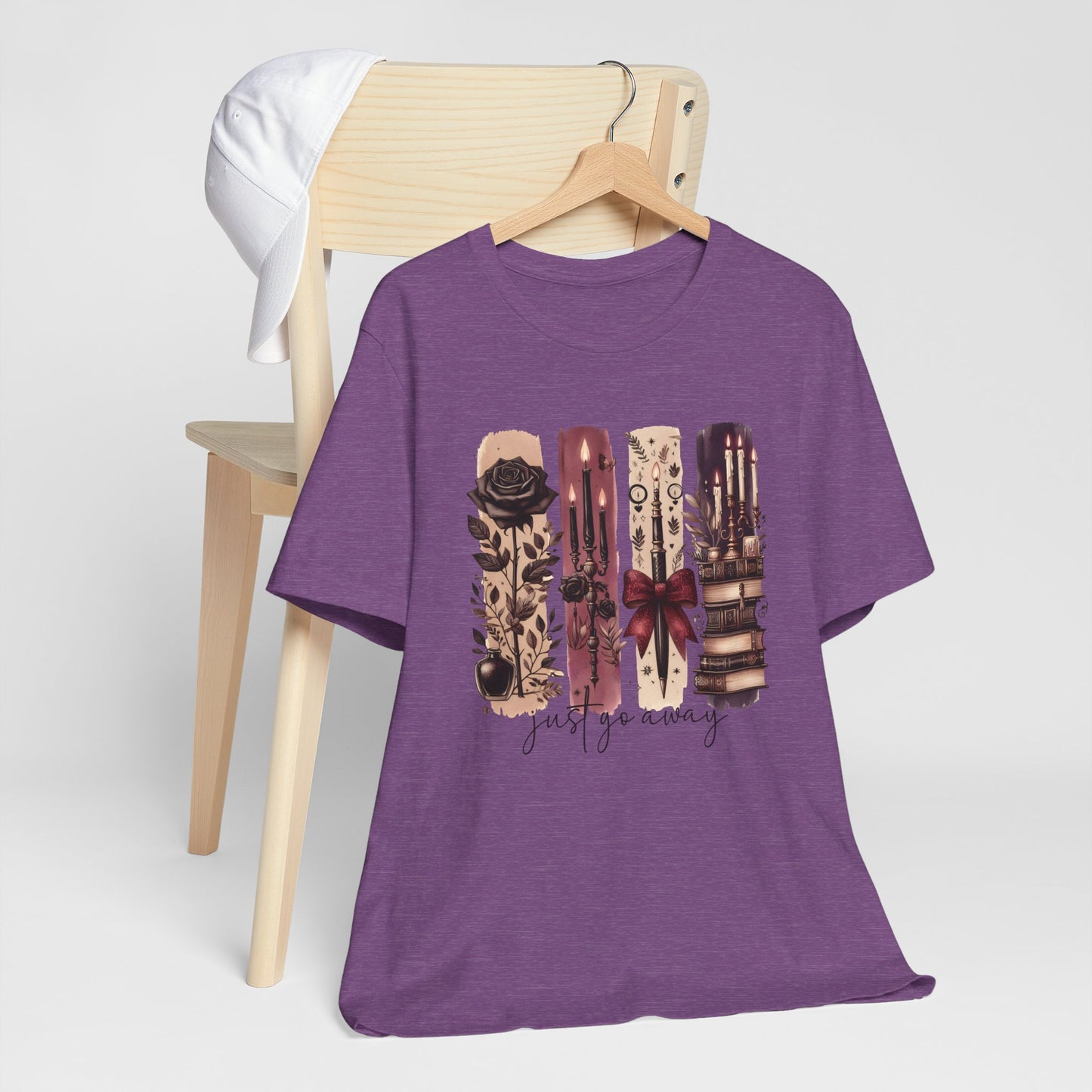 Just Go Away T-Shirt - Dark Fantasy Book Lover Tee | Bookish Introvert Aesthetic Shirt