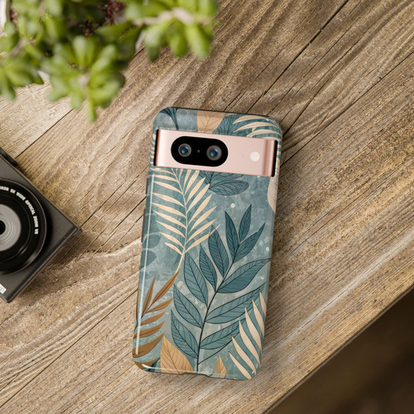 Blue Boho Leaves Tough Case