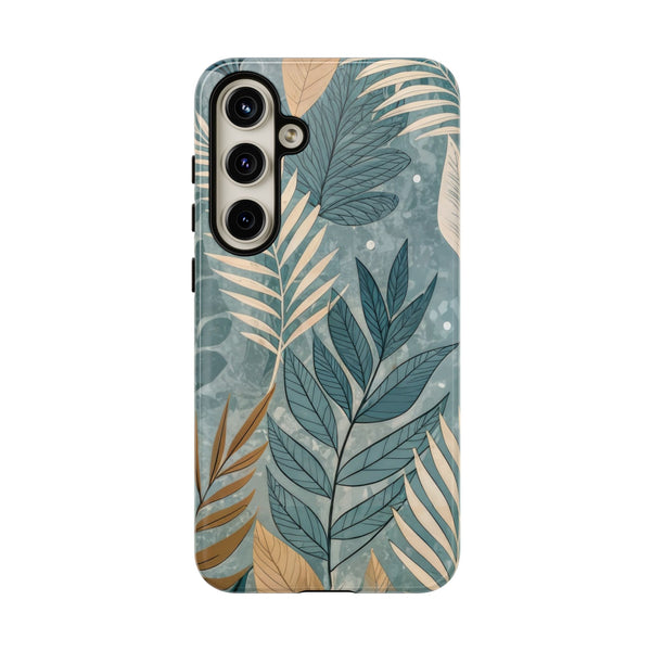 Blue Boho Leaves Tough Case