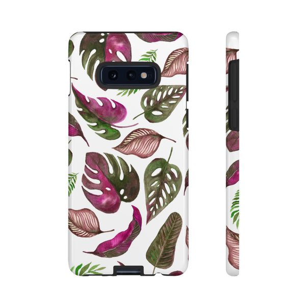 Pink & White Tropical Leaves - Tough Case