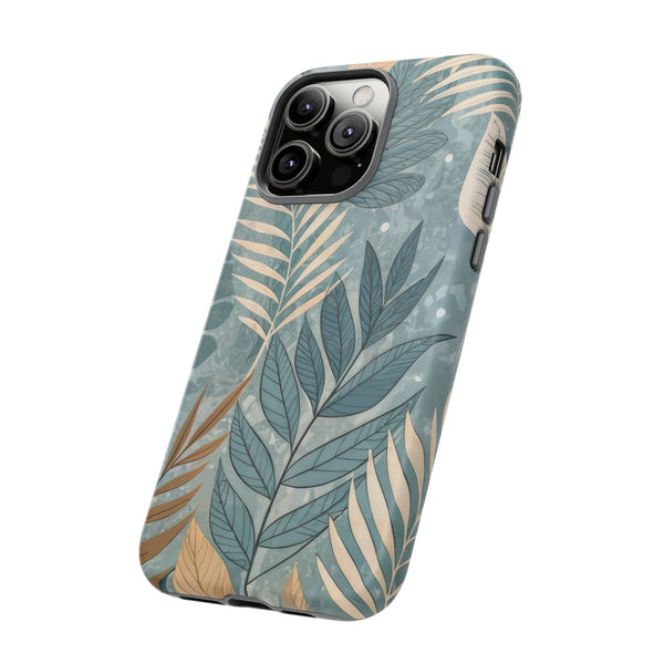 Blue Boho Leaves Tough Case