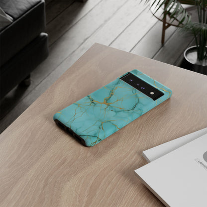 Teal Marble Tough Phone Case