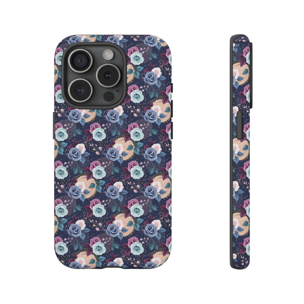 Navy & Pink Florals  - Tough Phone Case