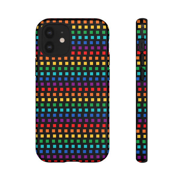 Rainbow Dots on Black - Tough Case