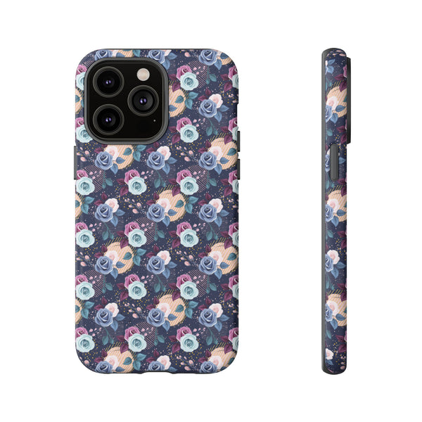 Navy & Pink Florals  - Tough Phone Case