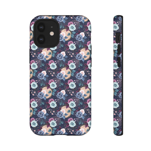 Navy & Pink Florals  - Tough Phone Case