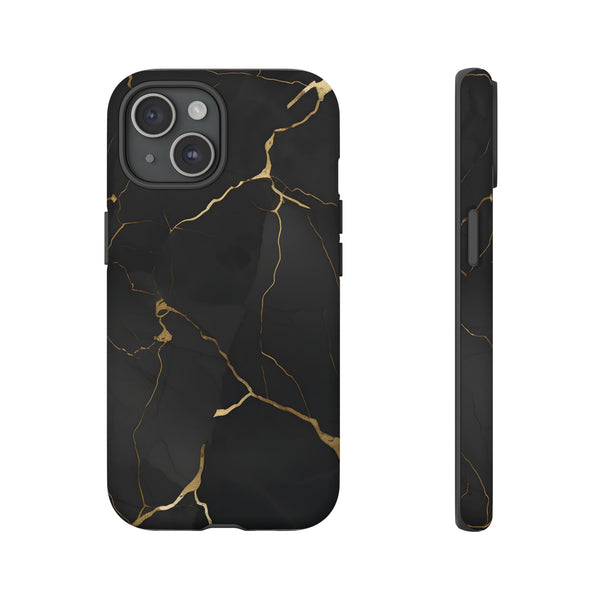 Black Marble  - Tough Phone Case