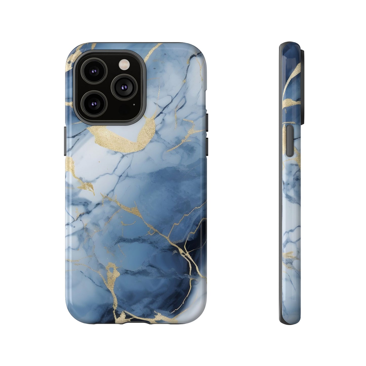 Navy Blue Marble Tough Phone Case