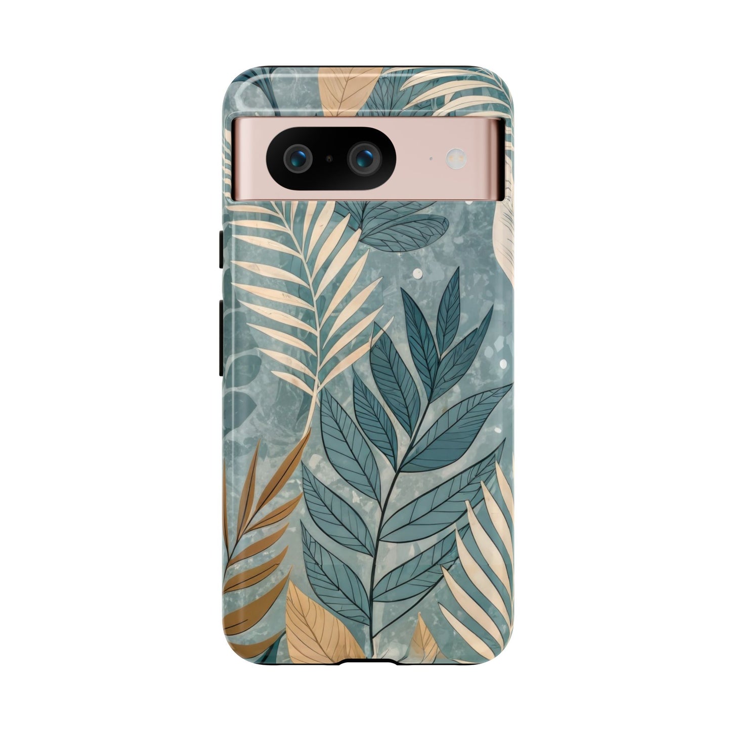 Blue Boho Leaves Tough Case