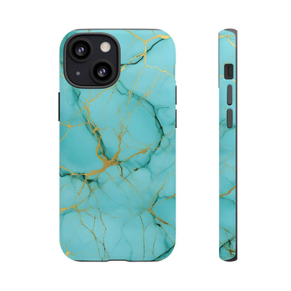 Teal Marble Tough Phone Case
